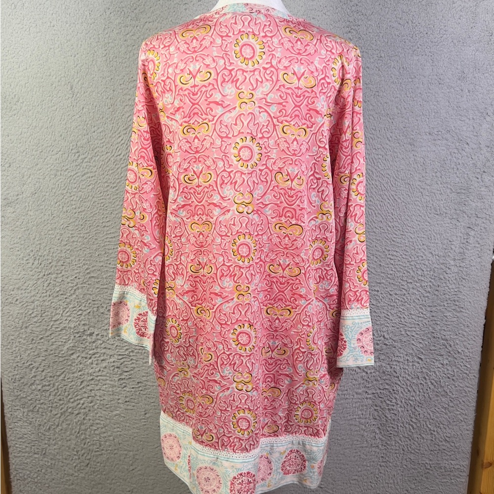 Oscar De La Renta Dress Womens XS Multicolor Henley Neck Preppy Casual Cotton - Picture 3 of 8